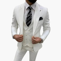 Herren Anzug dreiteilig mit Slim Fit für jede Saison – Weiß