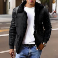 Josh - Dicke und warme Herrenjacke – Schwarz