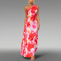 Philine | Elegantes Faltbares Sommerkleid – Rot