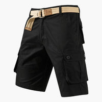 Cargoshorts mit Gürtel und Taschen - für Herren im Freizeitstil – Schwarz