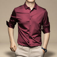 Esmaeel – Lässiges Poloshirt – Dunkelrot
