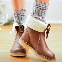 Weiche fleecegefütterte Damenstiefeletten – Braun