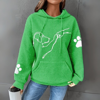 Damen Pullover | Kapuzenpullover mit Aufdruck – Grün