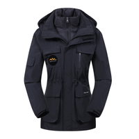 Damen Skijacke mit Kapuze | Sportliche Outdoor Winterjacke – Schwarz