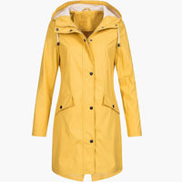 Kapuzierter Parka mit Taschen für Damen – Gelb