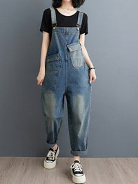 BERNADETTE - SCHLABBER-JUMPSUIT AUS DENIM – Hellblau