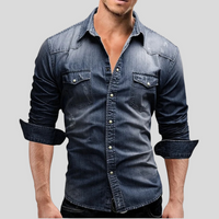 Jeanshemd für Herren – Modernes Denim Freizeithemd für den Sommer – Dunkelblau