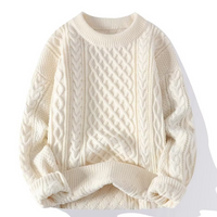 Stylischer Strickpullover für Damen | Warme – Weiß
