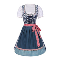 Damen Festliches Dirndl Kleid | Midilänge im klassischen Trachtenstil – Blau
