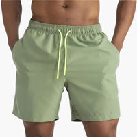 Herren Badeshorts mit Kordelzug und Seitentaschen – Grün