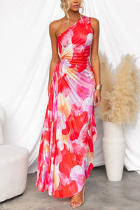 Kacie - Plissiertes Sommerkleid – Rotrosa