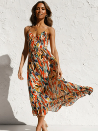Chiara | Farbiges Midi-Kleid Chiara – Gelb