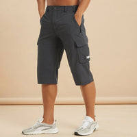 Cedrik - Dehnbare Cargo-Shorts – Dunkelgrau