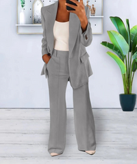 MAIKE - ELEGANTES ZWEITEILIGES FORMAL-OUTFIT – Grau