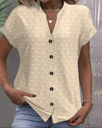 WILHELMINE - BLUSE MIT V-AUSSCHNITT UND KNÖPFEN – Khaki