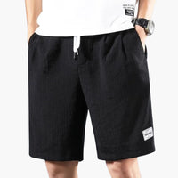 Herren Sommer Shorts mit Kordelzug und knielangem Schnitt – Schwarz
