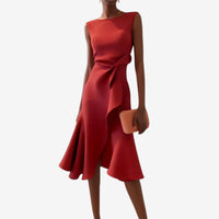 Bianca | Elegantes Midikleid mit modernem Schnitt – Rot