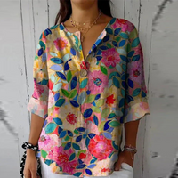 TIZIANA - LOCKERE BEDRUCKTE BLUSE – Gelb