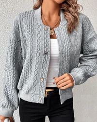 Sophia | Strukturierte Strickjacke für elegante Looks – Grau