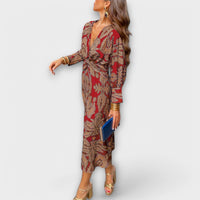 Oriana - Elegantes Kleid mit langen Ärmeln – Rot