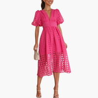 Elegantes Midikleid für Damen - Sommerliches Chic-Kleid – Rosa