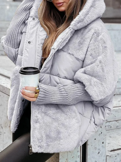 Sophie - Mehrfarbige Winter-Thermojacke mit Kapuze