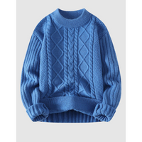Gemütlicher Pullover aus Kabelstrick – Blau