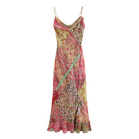 Juliet | Patchwork rückenfreies Kleid für Frauen – Roségold