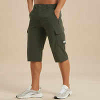 Cedrik - Dehnbare Cargo-Shorts – Dunkelgrün