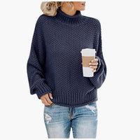 Carina | Klassischer Strickpullover – Blau