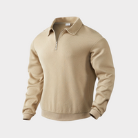 Verner - Premium Pullover mit Viertelreißverschluss – Khaki