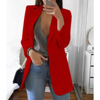 Damen-Blazer mit Langarmkonstruktion | sachliche Linienstruktur – Rot