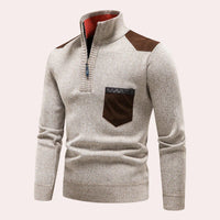 Vigo - Stylischer Pullover mit Reißverschluss für Männer – Beige