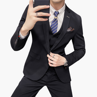 Klassischer 3-teiliger Anzug - für Herren mit elegantem Stil – Schwarz