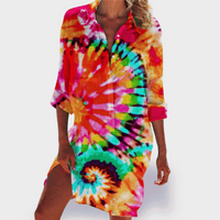 Brigitte | Bunte und leichte Sommerrobe – Orange