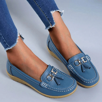 Damen Quaste Slip Auf Halbschuhe | Lässig – Hellblau