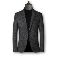 Lukas | Eleganter Herrenblazer im Tartan-Stil – Schwarz