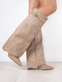 Damen Boots | Feiner Designakzent für den täglichen Gebrauch – Beiges Wildleder