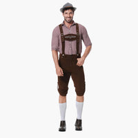 Besticktes Trachten Lederhosen Kostüm für Herren - Oktoberfest 2025 – Braun