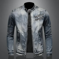 Herren Schlanke Passform Jacke | Reißverschluss – Grau