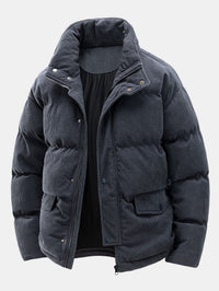 Clyde – Puffer Jacke Aus Cord – Grau