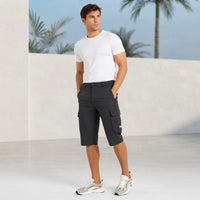 Cedrik - Dehnbare Cargo-Shorts – Schwarz