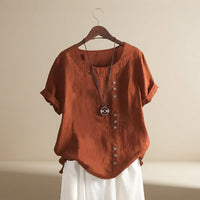 Jayla - Stilvolle Leichte Bluse – Braun