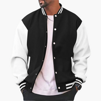Varsity Bomberjacke für Herren - Leichte Sommer Collegejacke – Schwarz