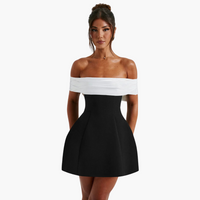 Elegantes schwarzes Kleid für Damen mit Schleifen-Detail hinten – Schwarz