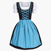 Traditionelles Dirndl mit Schürze für Damen - Oktoberfest 2025 – Blau