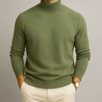 Markus | Pullover Herren hoher Kragen elegant & lässig – Grün