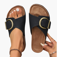 Christa | Soft Glide Komfort-Sandalen – Schwarz