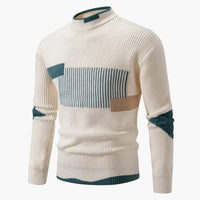 Pascal | Lässiger Strickpullover – Geometrisch Weiß