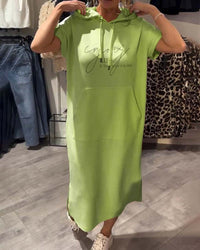 Saskia™ | Lässiges Hoodiekleid – Grün